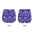 thumbnail image 2 of JUNZAN Blue Skull Rose Print Women's Athletic Gym Running Shorts with Phone Pockets - Workout Shorts-Small, 2 of 5