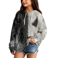 thumbnail image 4 of Grblisyd Halloween Face Print Hoodies for Teen Girls Trendy Preppy Hooded Sweatshirts Oversized Long Sleeve Pullover Shirts with Kangaroo Pocket, 4 of 4