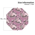 thumbnail image 2 of Honeii Rose Flowers print Leather Coaster Set of 4, ideal for safeguarding your furniture from drinks spills and effortless cleanup-Octagon, 2 of 6