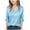 Blue, variant on Shirts for Girls V Neck 3/4 Sleeve Tshirt Summer Fashion Casual Loose Pullover Tops Kids Clothes Girls Size 4-15