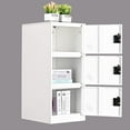 thumbnail image 1 of MECOLOR Vertical Single Tier Small Locker with Padlock latche 3 Compartment Storage for Employee,Home,Office,School,Kids, 1 of 2