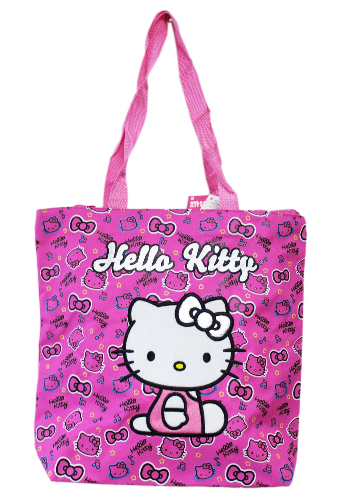 Hello Kitty Face and Hair Bow Pattern Hot Pink Medium Size Tote Bag - Walmart.com