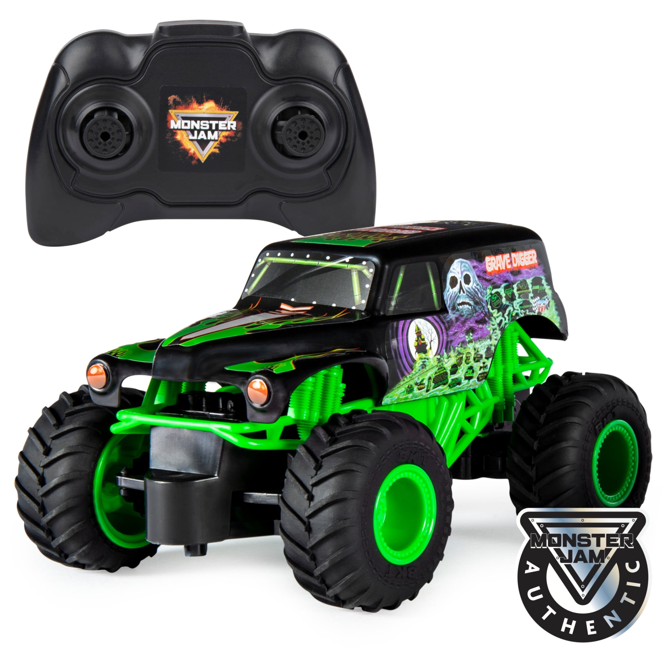 Monster Jam Grave Digger Freestyle Force Remote Control Car Toy, 1