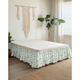 thumbnail image 2 of Eucalyptus Leaves Ruffle Bed Skirt Queen Size Watercolor Leaf Adjustable Elastic Dust Bed Skirts Wrap Around Bedskirt Wrinkle Free Easy Fit with 18 Inch Drop, 2 of 8