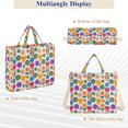 thumbnail image 6 of FORMRS Womens Corduroy Tote Bag Crossbody Shoulder Purse Handbag with Detachable Strap, Colorful Abstract Flowers, 6 of 7
