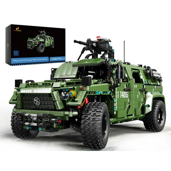 JMBricklayer Military Cars Building Sets 61508, Army Off-Road Vehicle Warrior Combat Model Truck, Collectible Model Car Kits to Build for Adults, Gifts for Men Boys (3,1