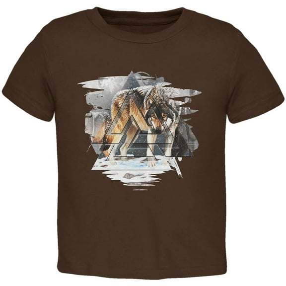 Nordic Wolves of Winter Toddler T Shirt Brown 2T