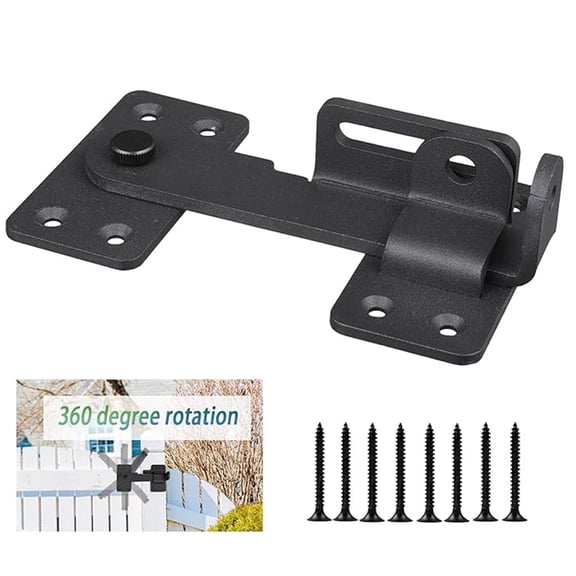 VANROUG  Flip Gate Latch,Heavy Duty Latch Lock for Wooden Fence,Safety Door Bolt Latch Lock with Padlock Hole Suitable for Barn Door Lock,Fence Gate,Shed Lock,Cabinet,Black