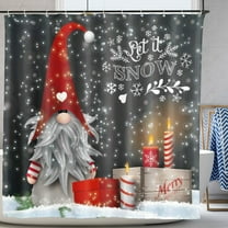 Christmas Shower Curtain for Bathroom Christmas Gnomes Shower Curtain Funny Santa Claus Shower Curtain with Hooks 72 x 72 Inch