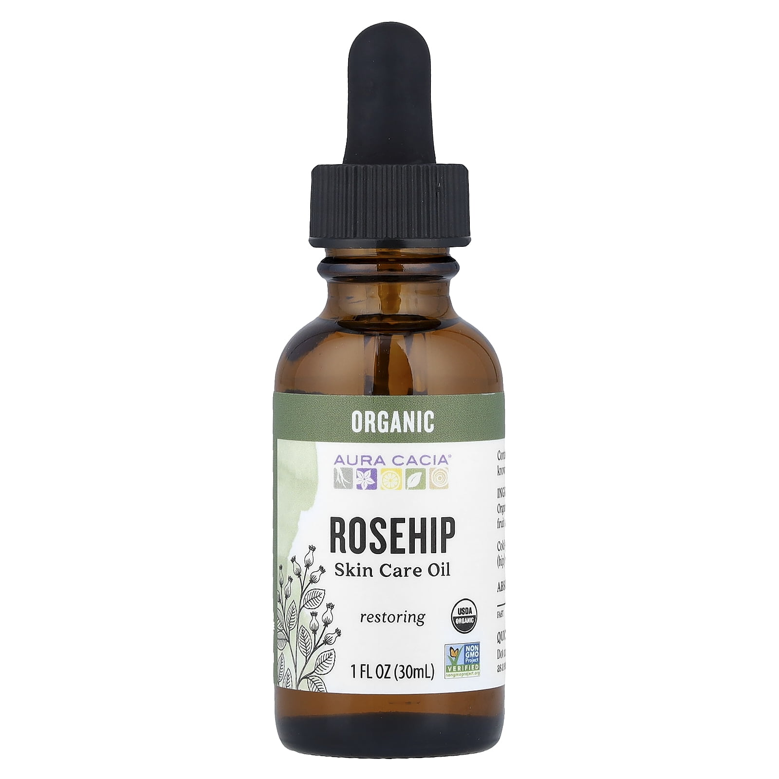 Aura Cacia Organic Rosehip Skin Care Oil, 1 fl oz