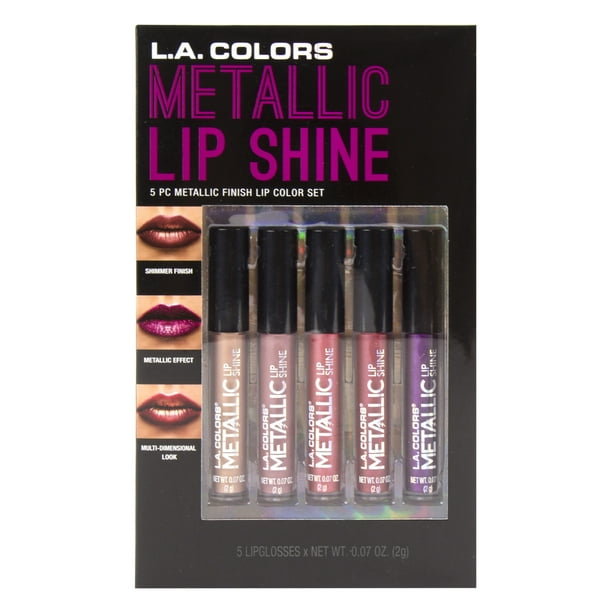 LA COLORS 5pc Metallic Lip Gloss Shine Lip Color Set