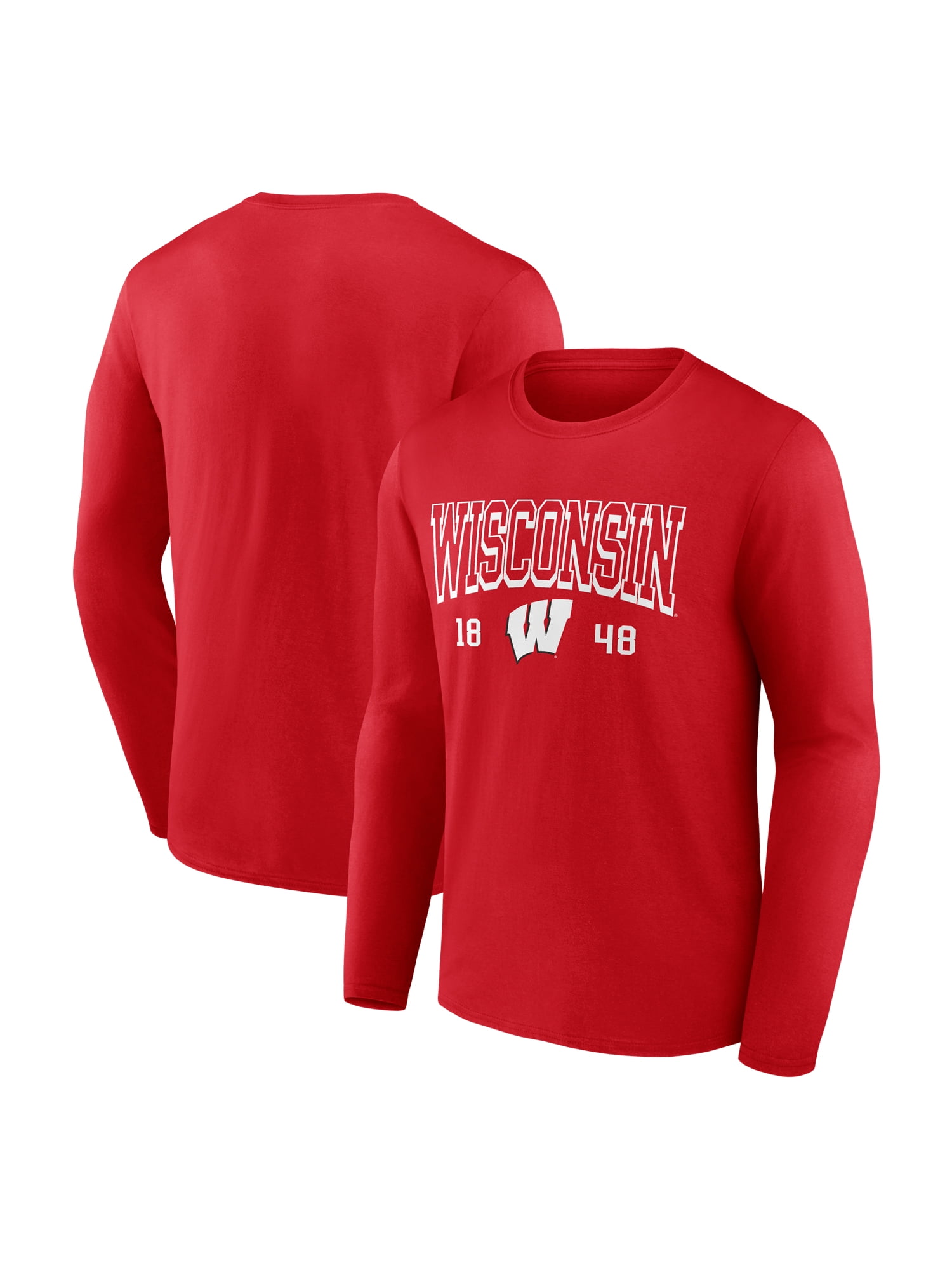 NCAA Wisconsin Badgers Men's Cotton Red Long Sleeve T-Shirt