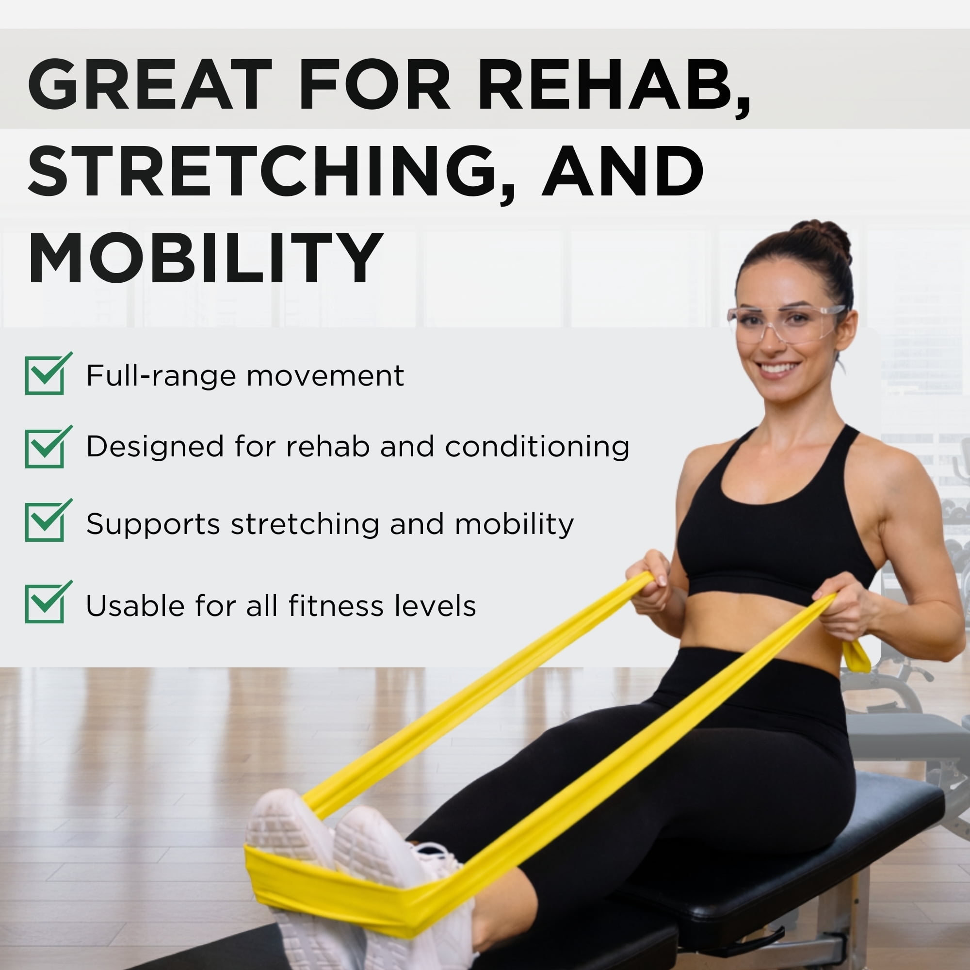 THERABAND 5 ft Resistance Bands Set, Yellow/Red/Green, Beginner, Non-Latex