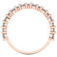 thumbnail image 5 of 0.98 ctw Wedding Band for Women - 18K Rose Gold Blue Moissanite Stackable Eternity Ring, 5 of 6