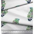 thumbnail image 2 of Soimoi Velvet Fabric Leaves & Floral Block Print Fabric by Yard 58 Inch Wide, 2 of 3