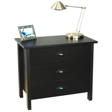 Nouvelle Contemporary 3 Drawer Chest In Black Finish Walmart Com