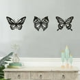 thumbnail image 5 of 3 Pieces Iron Black Butterfly Wall Decor Nature indoor and outdoor Strong Sturdy, 5 of 8