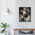thumbnail image 3 of Nawypu Funny Cow Canvas Wall Art – Cooking Tempting food Cow Picture in the Kitchen - Animal Print Painting Framed Artwork 8x10 inch Unframed Set of for Home Decor…16 x20in, 3 of 4