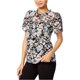 thumbnail image 1 of Blusa de punto Floral Kensie para mujer negro extragrande Tejer, 1 of 1