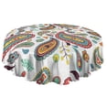 thumbnail image 5 of Paisley Pattern Round Tablecloth 60 Inch Vintage Floral Accent Table Cover Durable Material for Kitchen Dining Room, 5 of 5