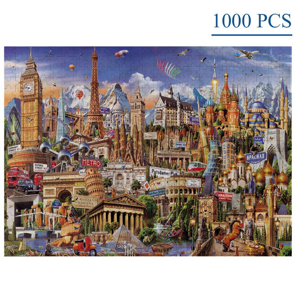 1000 Piece Jigsaw Puzzle Scenic-World Landmarks-Picture Educational Toys Gifts 