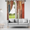 thumbnail image 5 of Lfeey Blackout Curtains Wooden Panels, Bedroom Insulation, Vintage Brown, 42x108 inches, Set of 2, 5 of 6
