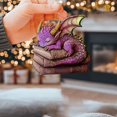 thumbnail image 5 of Purple Baby Dragon Sleeping on Books Ornament - 3.54" Acrylic Bookish Gift for Woman - Cute Fantasy Animal Hanging Decor for Christmas Tree, Living Room, Car Rearview Mirror Charm, 5 of 5