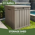 thumbnail image 6 of Uforic 51 Gallon Outdoor Resin Deck Box, Waterproof Storage Box with Lockable Lid &  Side Handles, Light Brown, 6 of 10