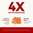 thumbnail image 3 of Iron Supplement Gummies with Lactoferrin, Vitamin C, B6, B12 & Zinc – Gentle, Vegan, Sugar-Free – Supports Healthy Blood, Immune Health & Energy – for Women, Men & Kids – Orange Flavor, 60 Count, 3 of 8
