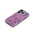 thumbnail image 3 of DesignSkinz Scratch-Resistant Hard Slim Case Compatible with iPhone 16 Plus (Compatible with MagSafe) - White Polka Dots Over Purple Pink Paint Mix, 3 of 9