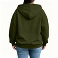 thumbnail image 5 of Axdhxbd Full Zip Hoodie for Women Plus Size Winter Long Sleeve Drawstring Hoodies Sweatshirts Loose Casual Solid Color Sweatshirt Jacket with Pockets Army Green L-5XL, 5 of 8
