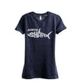 thumbnail image 1 of Auntie Shark Women's Fashion Relaxed T-Shirt Tee Heather Navy Large, 1 of 4