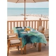 thumbnail image 2 of Outdoor Tablecloths with Umbrella Hole & Zipper, Turquoise Marble Tablecloth Rectangle 60x84 Inch, Ink Painting Modern Abstract Aesthetics Waterproof Table Cloth, Patio/Pool/Picnic Table Covers, 2 of 8