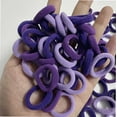 thumbnail image 4 of 100Pcs Seamless Cotton Hair Ties for Toddler Girls Elastics Hair Ties No Damage Diameter 1 inch Ponytail Holders Baby Thin Hair Purple, 4 of 4