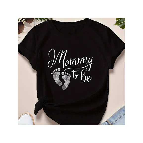 Maternity Mommy to Be Graphic T-Shirt - Comfortable Short Sleeve Expecting Mother Announcement Top, Casual Pregnancy Fashion Tee for Women