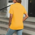 thumbnail image 6 of Pxiakgy Women's Polo Shirts Cotton 3-Button Short Sleeve Collared Tops Summer Cool Shirt Uniform Casual Shirts Women's Short Sleeve Shirts Summer Down Collared Tops Casual Loose Tees Yellow S, 6 of 6