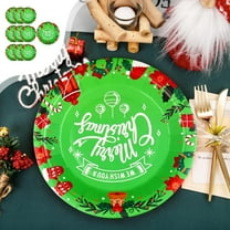 Christmas Themed Party Supplies - Disposable Paper Cups & Plates with Christmas Tree Design, Festive Tableware Set for Multi-Person Gatherings & Holiday Parties