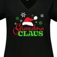 thumbnail image 4 of Inktastic Grandma Claus with Christmas Santa Hat and Snowflakes Women's Plus Size V-Neck T-Shirt, 4 of 5