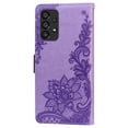 thumbnail image 3 of Feishell Wallet Cover Compatible with Samsung Galaxy A53 5G,Shockproof Fashion Embossed Pattern PU Leather Magnetic Closure Folio Flip Kickstand ID Credit Card Holder Slim Phone Case,Purple, 3 of 13