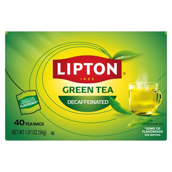 Lipton Green Tea Bags, Decaffeinated, 40 Count