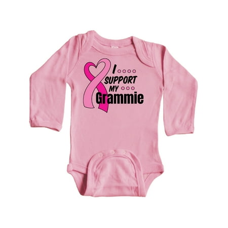 

Inktastic Breast Cancer Awareness I Support My Grammie Pink Ribbon Gift Baby Boy or Baby Girl Long Sleeve Bodysuit