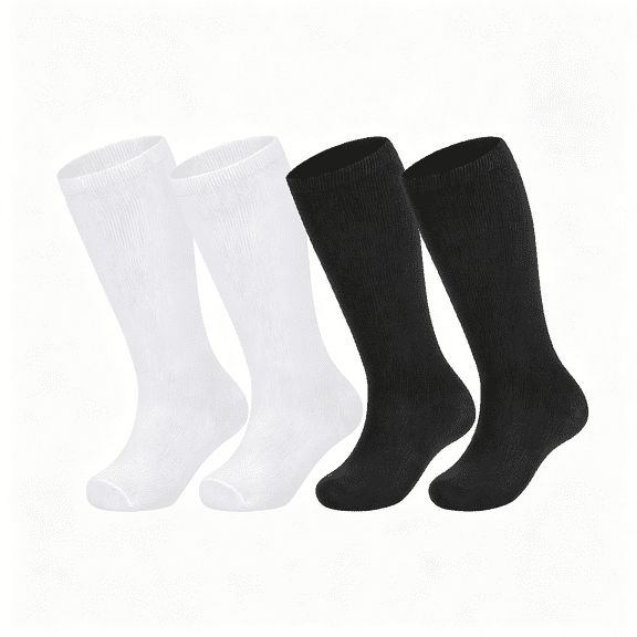 TELOLY 2 Pairs Kids Toddler Soccer Baseball Socks Youth Boy Girl Softball Football Tball Socks Knee High Accessories Athletic Socks