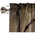 thumbnail image 5 of Western Kitchen Curtains and Country Valance Set, Texas Star Retro Rustic Wooden Boards Small Short Half Farmhouse Tier Curtains 24 Inch Length Kitchen Decor for Cafe Bathroom Nursery Bedroom, 5 of 5