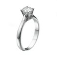 thumbnail image 3 of 1 Carat (DEW) Moissanite Engagement Ring Forever One 14K White Gold Classic Cathedral Round Cut 6.5MM Moissanite, 3 of 3