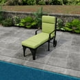 thumbnail image 4 of Jordan Manufacturing 72" x 22" Veranda Citrus Green Solid Rectangular Outdoor Chaise Lounge Cushion with Ties and Hanger Loop, 4 of 15