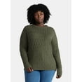 thumbnail image 2 of Time and Tru Women’s and Women’s Plus Mixed Stitch Sweater, Midweight, Sizes XS-4X, 2 of 6