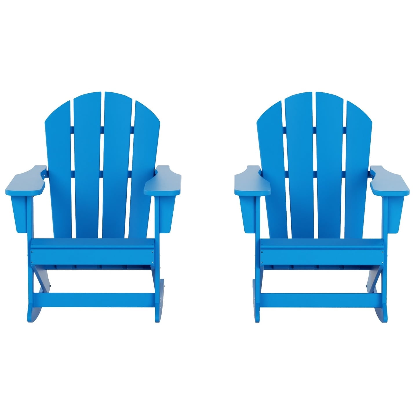 Polytrends  Laguna Hdpe All Weather Outdoor Patio Rocking Chair (Set of 2) Pacific Blue