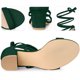 thumbnail image 3 of Sandalias de tacón medio grueso con cordones para mujer Verde 42, 3 of 5