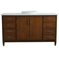 thumbnail image 5 of MCM 61" Single Round Sink Vanity with White Quartz Stone in Walnut, 5 of 12