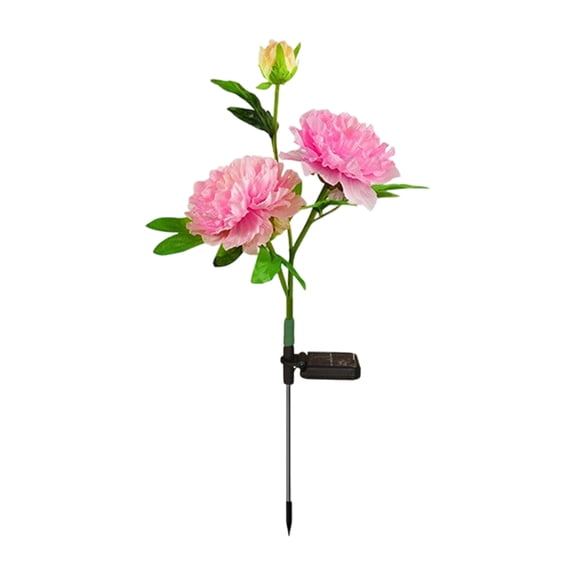 Solar Peony Flower Light Outdoor Stake, LED Solar Landscape Pathway Light IP65 Waterproof, Decorative Solar Garden Light for Walkway Patio Lawn Yard Flower Bed Outdoor Home Decoration (Pink)